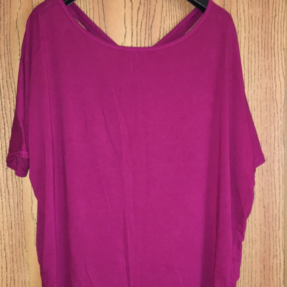 CALIA berry colored dolman top.
